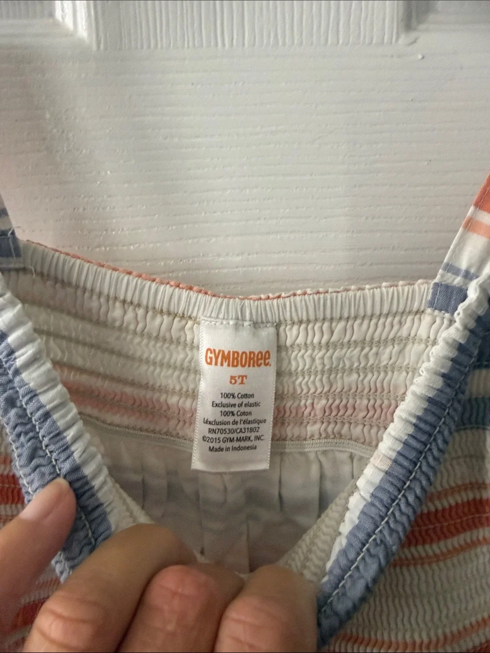 Gymboree Girls' White & Coral Sun Dresses with Blue Print